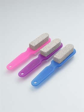 Пемза для педикюра, с щёткой, двусторонняя, 15.5 см, МИКС (комплект 2 шт)