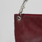 Сумка женская на молнии, 1 отдел, наружный карман, длинный ремень, цвет бордовый/белый - Фото 4
