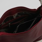 Сумка женская на молнии, 1 отдел, наружный карман, длинный ремень, цвет бордовый/белый - Фото 5