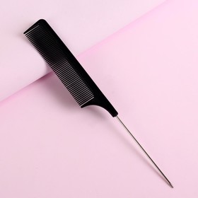Расчёска с металлическим хвостиком, 20 × 2,5 см, цвет чёрный Ош