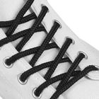 Шнурки для обуви, круглые, d = 4 мм, 90 см, фасовка 25 шт, цвет чёрный - фото 8513068