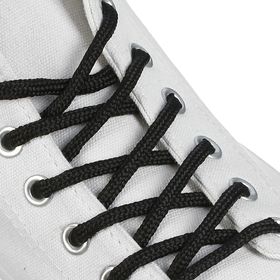 Шнурки для обуви, круглые, d = 4,5 мм, 150 см, фасовка 25 шт, цвет чёрный