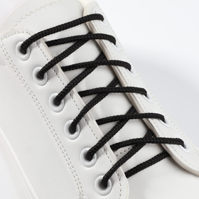 Шнурки для обуви, круглые, d = 3 мм, 70 см, фасовка 25 шт, цвет чёрный (комплект 25 шт)