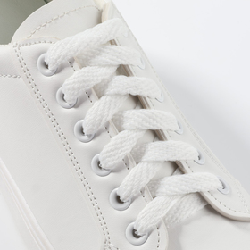 Шнурки для обуви, плоские, 8 мм, 70 см, фасовка 25 штук, цвет белый