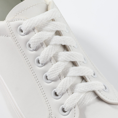 Шнурки для обуви, плоские, 8 мм, 70 см, фасовка 25 штук, цвет белый
