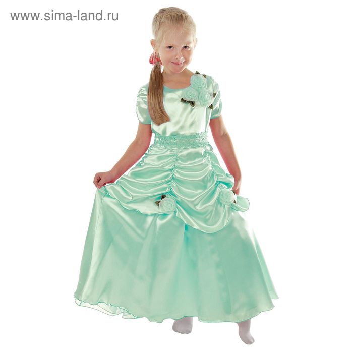 Карнавальное платье "Принцесса 005", р-р 56, рост 98-104 см, цвет мятный - Фото 1