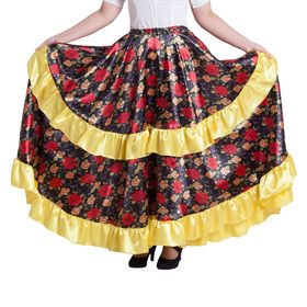 Карнавальная юбка "Цыганская", цвет жёлтый, обхват талии 76-84 см, длина 95 см