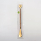 Массажёр - чесалка, универсальный, с ложкой, деревянный, 47×4×3 см, жёлтый - Фото 3