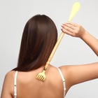 Массажёр - чесалка, универсальный, с ложкой, деревянный, 47×4×3 см, жёлтый - Фото 6