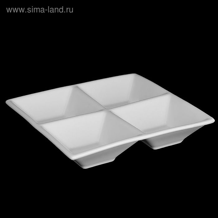 Менажница, 4 секции, 15×15 см, - Фото 1