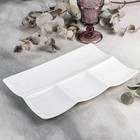 Менажница 4 ячейки Wilmax, 30×20 см, фарфор, белая - Фото 1