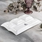 Менажница 4 ячейки Wilmax, 30×20 см, фарфор, белая - Фото 3