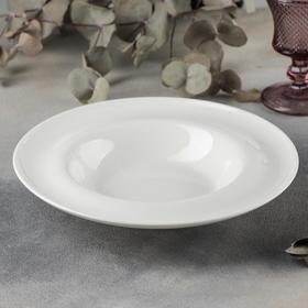 Тарелка фарфоровая глубокая Undina, 450 мл, d=25,5 см, цвет белый