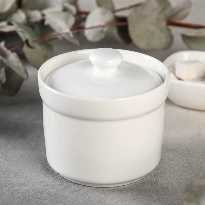 Бульонница фарфоровая с крышкой Wilmax, 250 мл, d=10 см, цвет белый - Фото 1