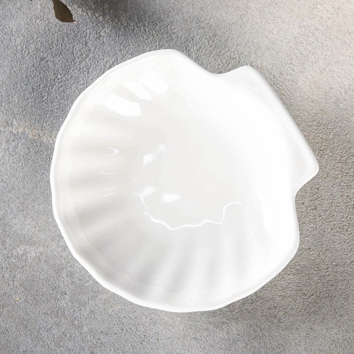 Блюдо-ракушка фарфоровое Wilmax Shelley, d=13 см, цвет белый - фото 1908292865