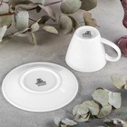 Чайная пара Wilmax, 2 предмета: чашка 180 мл, блюдце d=14 см, фарфор, белая - Фото 3