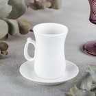 Кофейная пара фарфоровая Wilmax, 2 предмета: кружка 120 мл, блюдце d=10,2 см, цвет белый - Фото 1