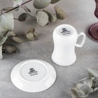 Кофейная пара Wilmax, 2 предмета: кружка 120 мл, блюдце d=10.2 см, фарфор, белая - Фото 4