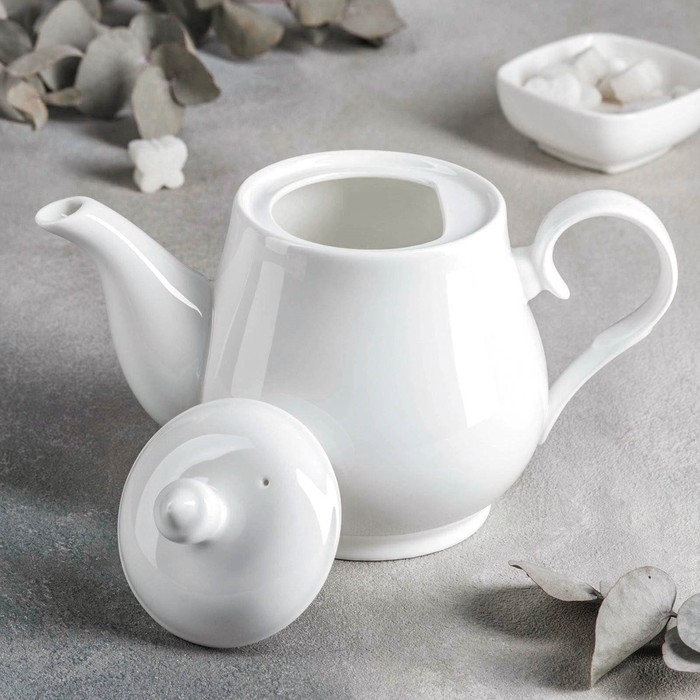 Чайник фарфоровый заварочный Wilmax, 850 мл, цвет белый - фото 1905386384