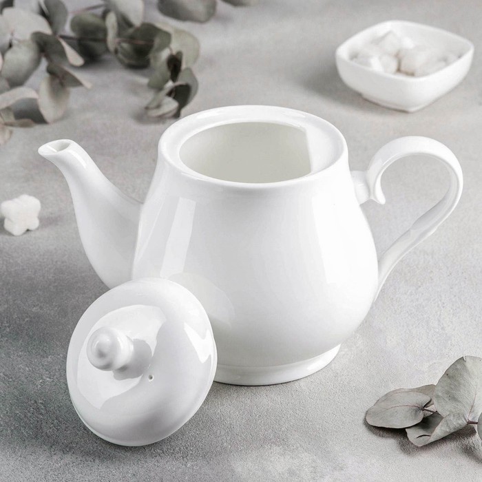 Чайник фарфоровый заварочный Wilmax, 1,15 л, цвет белый - фото 1883278656