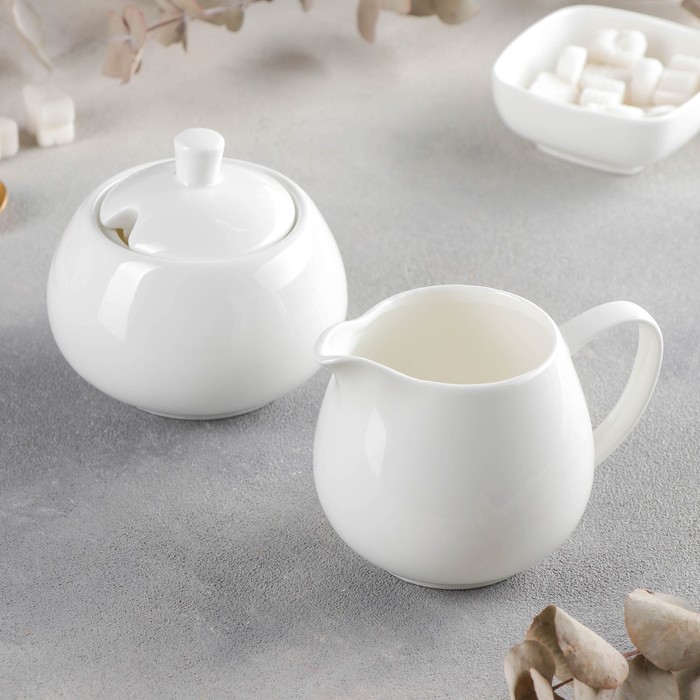 Набор сервировочный, 2 шт.: сахарница 210 мл, молочник 210 мл - Фото 1