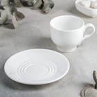 Набор фарфоровый чайный, 4 предмета: чашка 220 мл, 2 блюдца d=14 см, цвет белый - фото 4598014