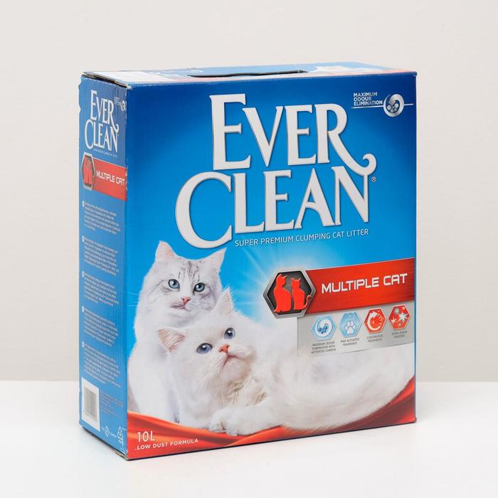 Наполнитель комкующийся Ever Clean Multiple Cat для нескольких кошек, 10 л - Фото 1