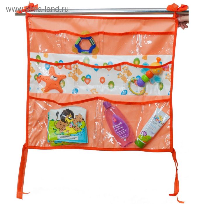 Подвесные карманы в детскую «Капитошка», цвет оранжевый КШК03-005 - Фото 1
