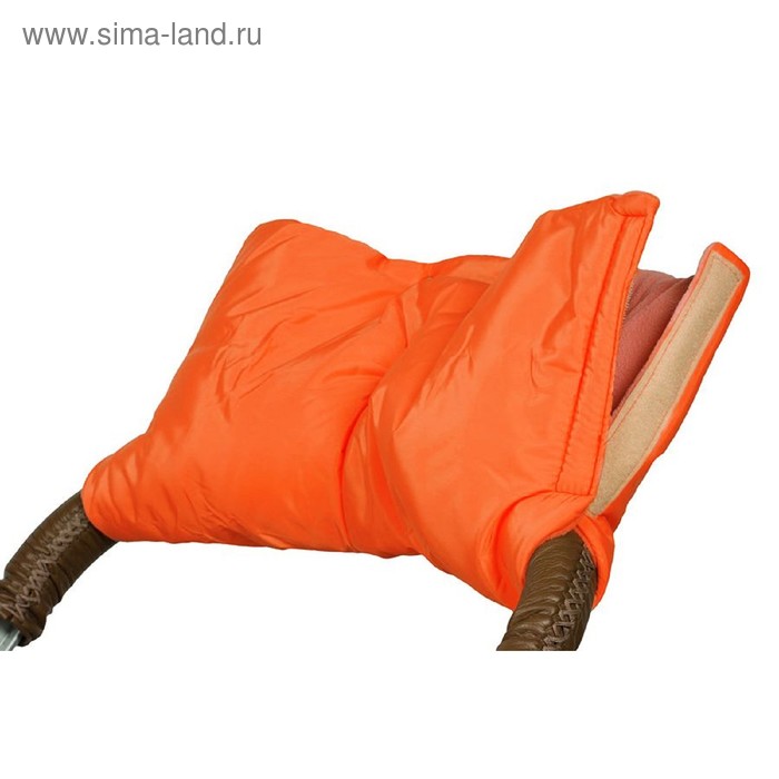 Муфта для рук на коляску флисовая (на липучке), цвет оранжевый МКФ02-001 - Фото 1
