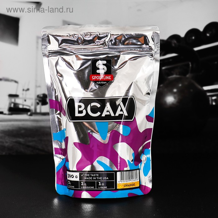 Аминокислоты SportLine BCAA 2:1:1, Апельсин, спортивное питание, 300 г - Фото 1