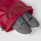 Мешок для обуви, отдел на шнурке, цвет красный - Фото 4
