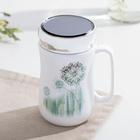 Кружка керамическая с зеркальной крышкой «Одуванчик», 500 мл, цвет МИКС - Фото 1