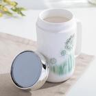 Кружка керамическая с зеркальной крышкой «Одуванчик», 500 мл, цвет МИКС - Фото 3