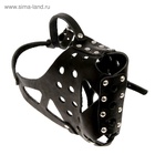 Намордник кожаный цельнокроенный, длина по носу 6.5 см, ОМ 35 см, ротвейлер, чёрный - Фото 3