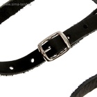 Намордник кожаный цельнокроенный, длина по носу 6.5 см, ОМ 35 см, ротвейлер, чёрный - Фото 4