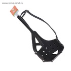 Намордник кожаный цельнокроенный, длина по носу 6.5 см, ОМ 35 см, ротвейлер, чёрный - Фото 5