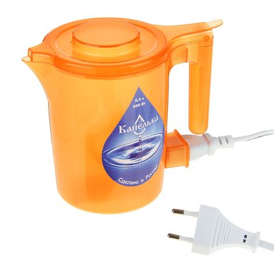 Чайник электрический "Капелька", 0.5 л, 600 Вт, оранжевый