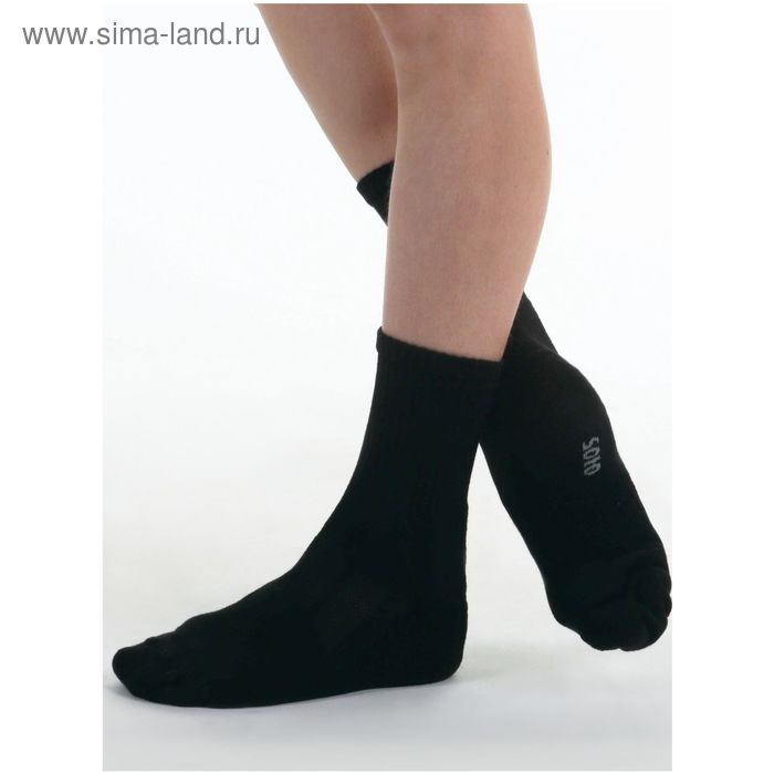 Носки спортивные, супинатор, размер 29-32, цвет чёрный - Фото 1