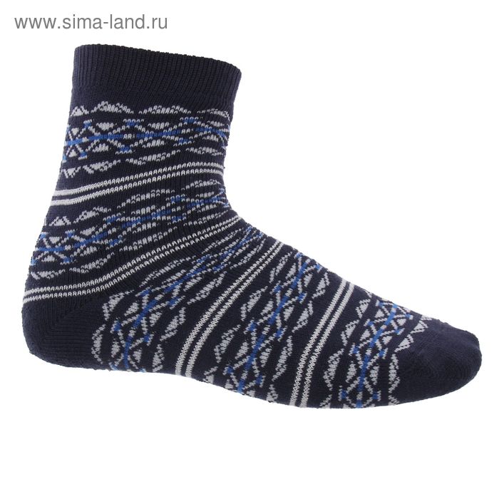 Носки детские махровые, цвет темно-синий, размер 22 - Фото 1