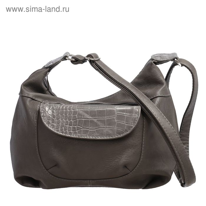 Рюкзак молодёжный на молнии, 1 отдел, 2 наружных кармана, цвет серый - Фото 1