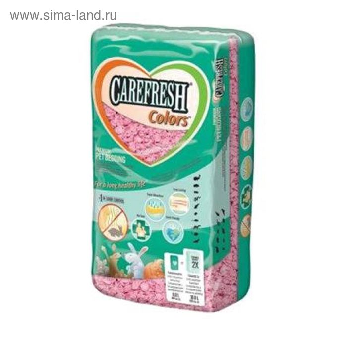 Наполнитель/подстилка  CareFresh COLORS розовый , 10 л - на бумажной основе для птиц и мелких домашн - Фото 1