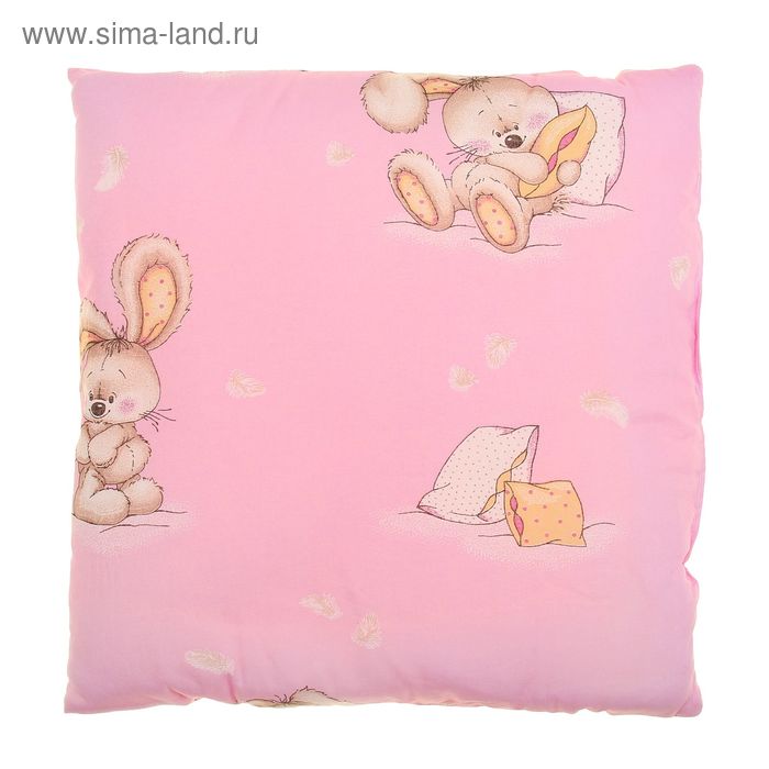 Подушка детская, размер 40*40 см, цвет розовый 12-2С - Фото 1