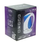 Чайник электрический LIRA LR 0102 white, 1.7 л, 2200 Вт, подсветка, бело-голубой - Фото 6