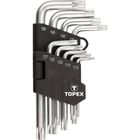 Ключи шестигранные TOPEX, Torx T10-T50, набор 9 шт - Фото 2