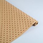Бумага упаковочная крафт "Горох", коричневый на коричневом, 70 см х 8,5 м - Фото 1