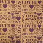Бумага упаковочная крафт "Love", фиолетовый на коричневом, 70 см х 8,5 м - Фото 2