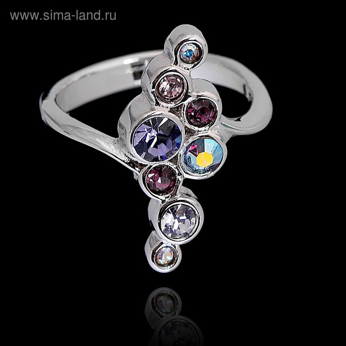 Кольцо "Суфле", размер 16, цвет фиолетовый в серебре - Фото 1
