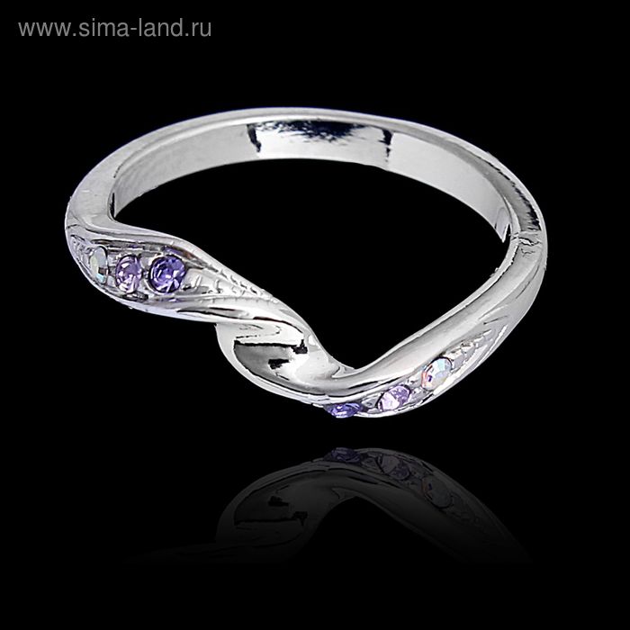 Кольцо "Бланманже", размер 16, цвет фиолетовый в серебре - Фото 1