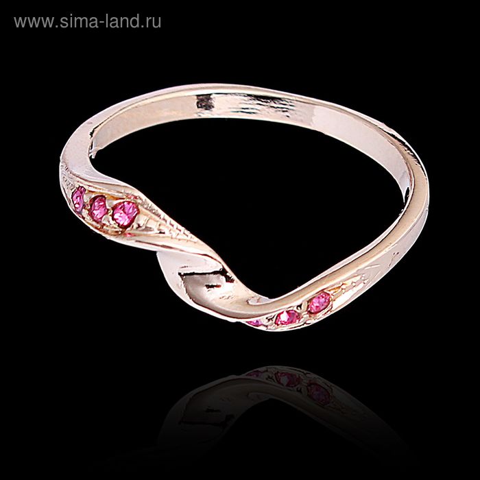 Кольцо "Бланманже", размер 18, цвет розовый в золоте - Фото 1
