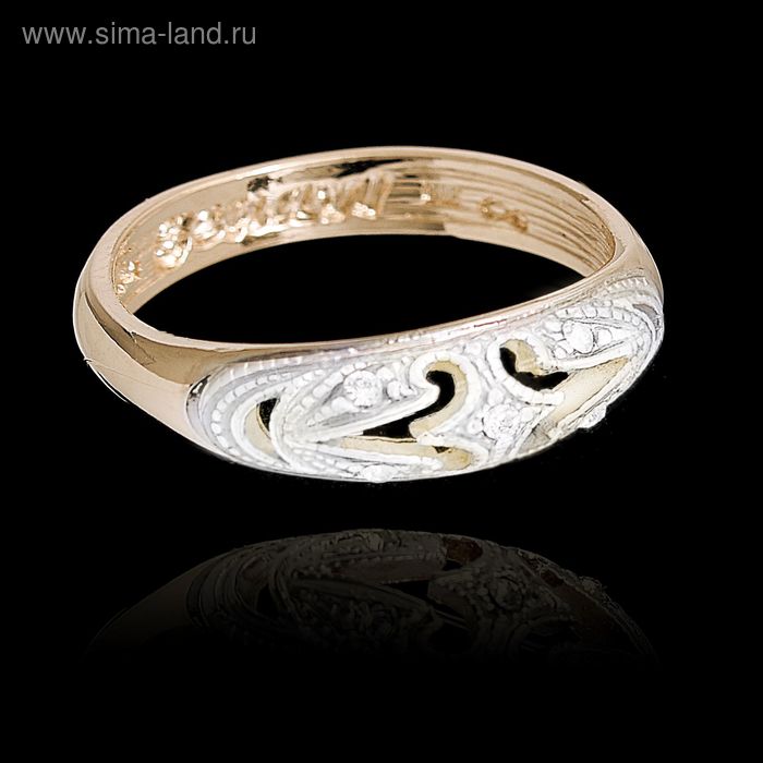 Кольцо "Тафта", размер 18, цвет белый в золоте - Фото 1